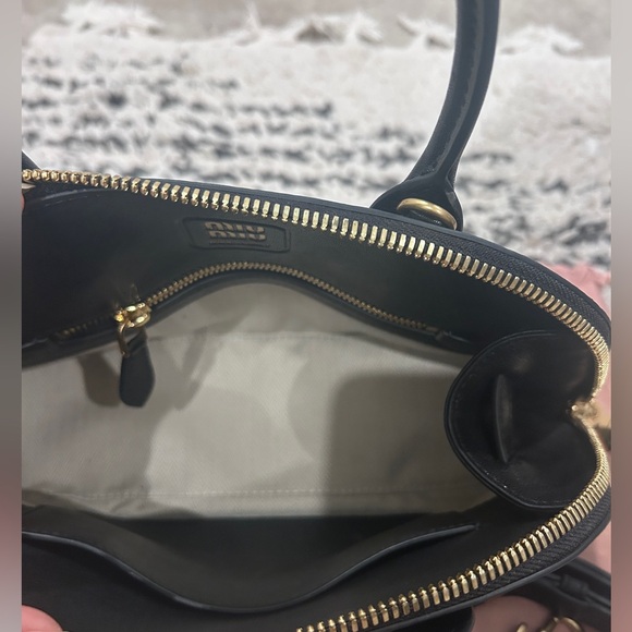 Aventure - Black Leather Bowling Satchel with Gold Hardware - Size Small - Picture 9 of 10